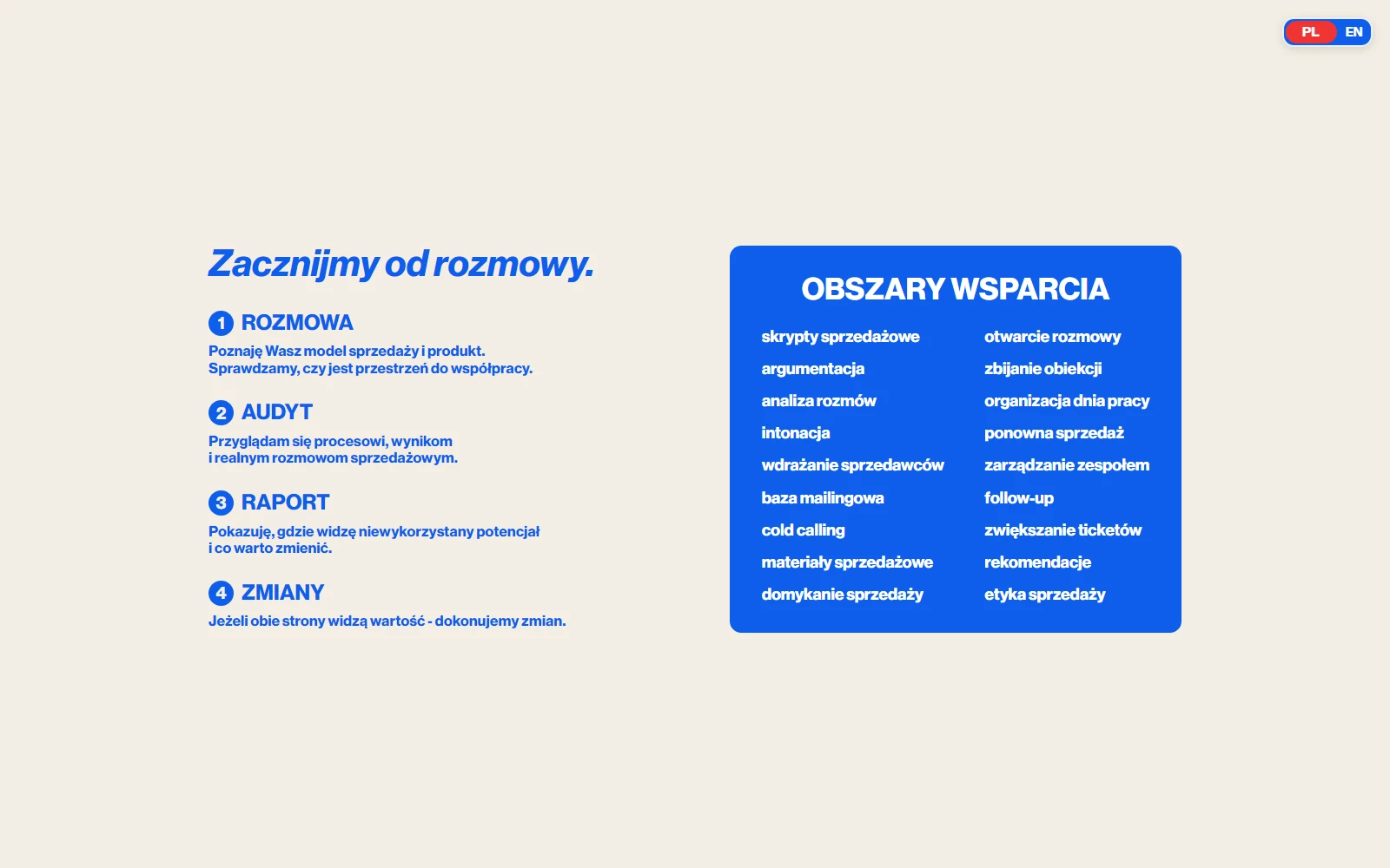 The Cellular Advice cooperation process page in beige and blue